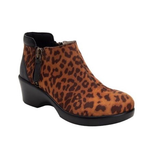 Alegria Sloan Leopard Print Ankle Boots 