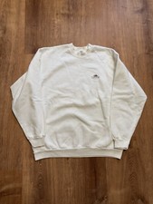 Vintage Fruit Of The Loom Blank Logo White Crewneck Sweatshirt Boxy Medium