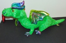 Dan Dee 25" Plush Green Dragon with heart in mouth Preowned love valentine