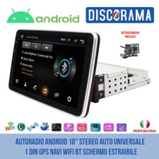 AUTORADIO ANDROID 10″ STEREO AUTO UNIVERSALE 1 DIN GPS NAVI WI-FI BT ESTRAIBILE