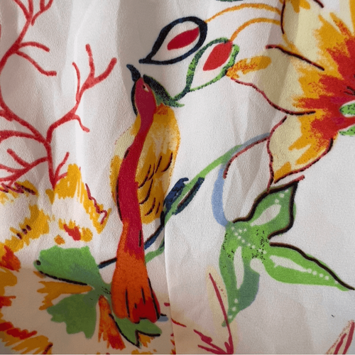 Fashion To Figure Women’s Bird/Floral Print Ruffle Full Wrap Dress Size 2 - Picture 9 of 11