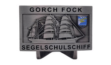A60 Segelschulschiff GORCH FOCK - Massive G&uuml;rtelschnalle silberf. - German Navy