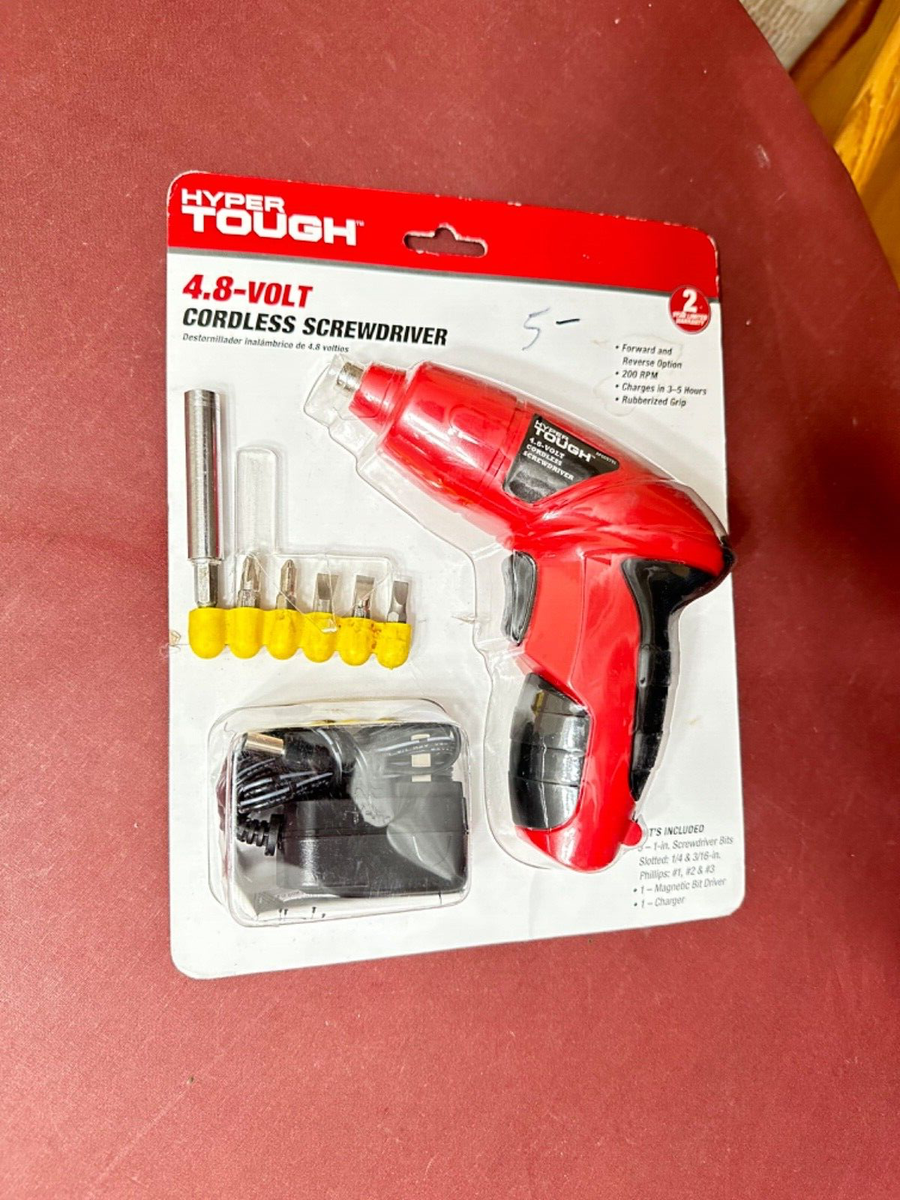 HYPER TOUGH Cordless Screwdriver, Charger, Missing The Original  Bits