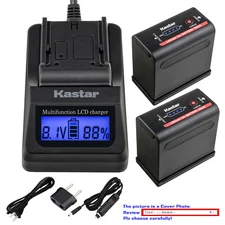 Kastar Battery LCD Fast Charger for BP-970G BP-975 & Canon UC-V300 UC-X1 UC-X1Hi