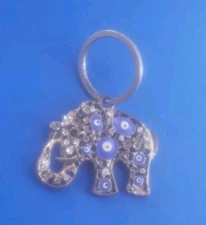 Vintage Gold Tone Elephant Keychain 