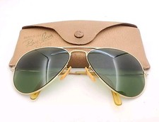 Vintage B L Ray Ban Bausch  Lomb 1/10 12k GF 58mm Green Aviators 58-16 w/Case