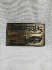 Vintage Brass Winchester Repeating Arms Belt Buckle New Haven Conn.