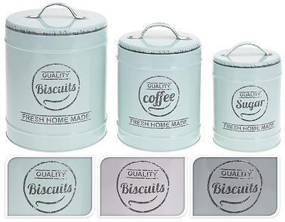 3er Set Kaffee Zucker & Keksdosen Kaffee Zucker Keksdosen Küche Gläser