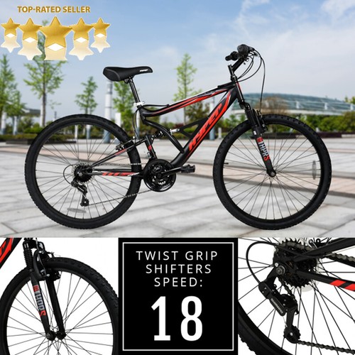18-Speed Bicycle Men's 26 In Shocker Mountain Bike Quick-Release Bicycle Black