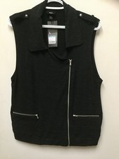 Mossimo NWT Size Large Marbled Charcoal Zipper Vest - Stretchy and Lightweight