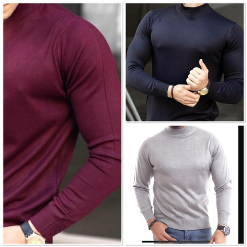 Maglione Uomo Slim Fit A Collo Alto - Jueshanzj Pullover Morbido In Jersey, Caldo E Confortevole, Taglie Forti, Look Casuale - 5