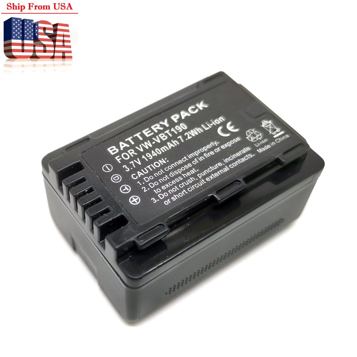 VW-VBT190 Battery For Panasonic HC-V110 HC-V130 HC-V160 HC-V180 HC