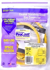 BrassCraft CSSL54-48P 48" Coated Stainless Steel Gas Connector 3/8" OD Tube NEW