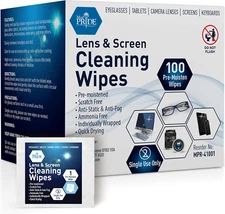 MED PRIDE 100 Pre-Moistened Anti-Fog Lens and Screen Cleaning Wipes for Eyeglass