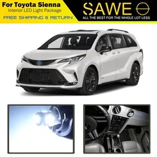 19 x White LED Interior Lights Package For 2011 - 2024 Toyota Sienna + TOOL