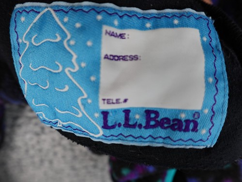 VINTAGE LL Bean Jacket Youth X-Large Black Blue Aztec Snowflake Fleece - Picture 8 of 12