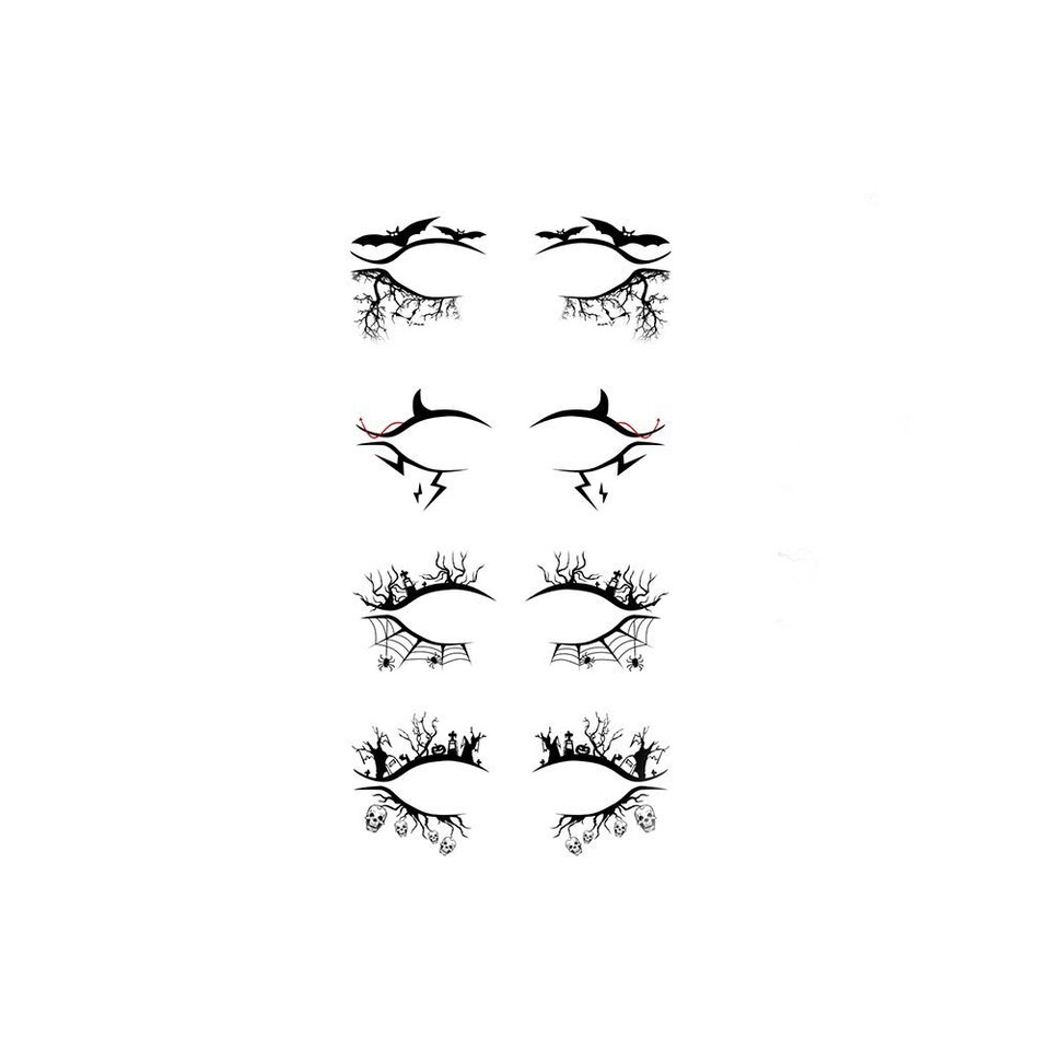 Temporäre Augen-Tattoos & Eyeliner-Aufkleber – 18 Blätter, Wasserfest, Für Halloween & Partys
