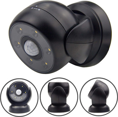 BIGLIGHT Battery Operated Motion Sensor Spotlight, Wireless LED Flood Black 