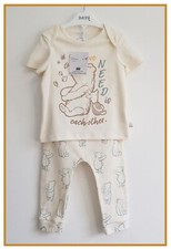 Image of Disney Baby Unisex Winnie The Pooh 2pc Set Cotton Character Outfit 9-12m NEW