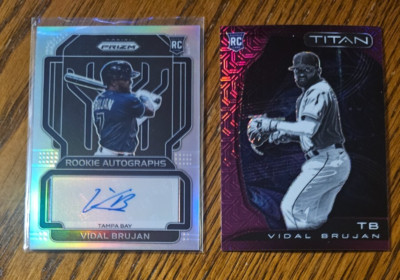 Vidal Brujan RC -2022 Prizm Autographs Silver +Chronicles Titan Purple Mojo #/99