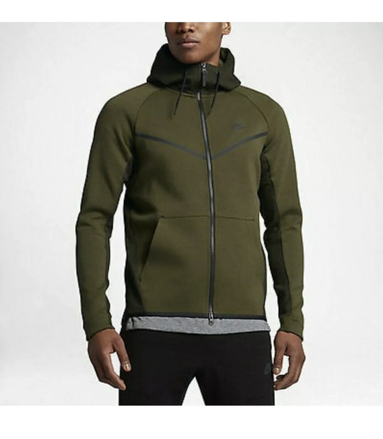 nike tech fleece windrunner hoodie green