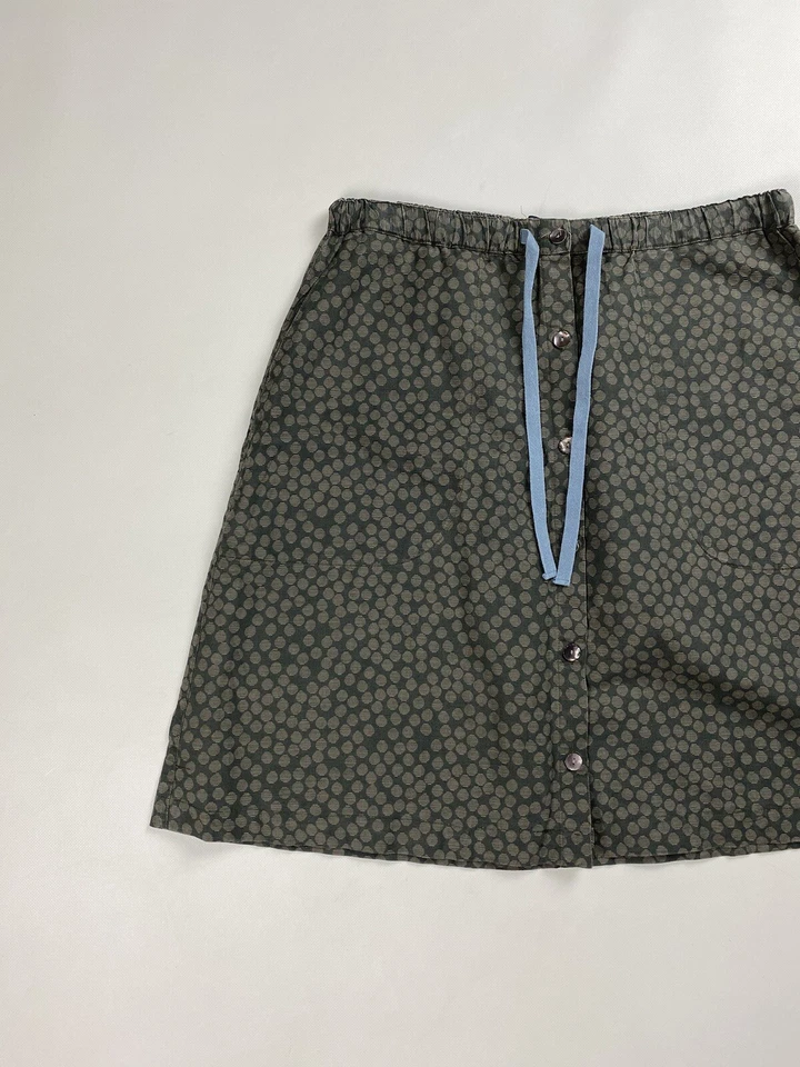 Gudrun Sjoden ladies patterned drawstring skirt size M cotton / linen - Image 2 of 4