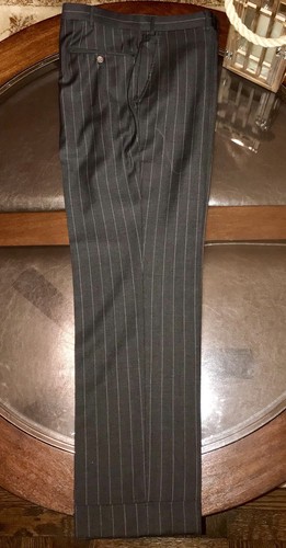 Ralph Lauren Mens Sz 40 Custom Fit 100% Wool Peak Lapel Suit Gray Made In Italy - Picture 8 of 12