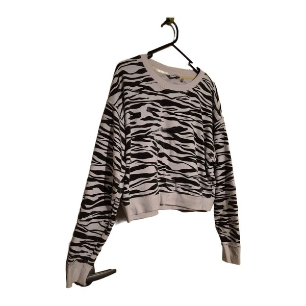 DKNY Sport Zebra Print Sweatshirt Size L Good Condition #41491