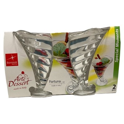 Bormioli Rocco Eisbecher Fortuna schönes Dessertglas 32cl 2er Pack