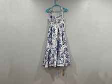 Reformation Bucatini Linen Dress in Lucerne Blue Floral Sz 0 NEW