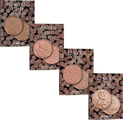 Lincoln Cents Folder Set Lot 4 Vol 1909 - 2025 By Harris New Penny Albums