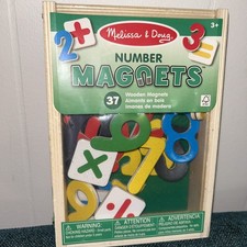 Melissa Doug Number Magnets Wooden Set 37 Pieces Educational Toy Ages 3