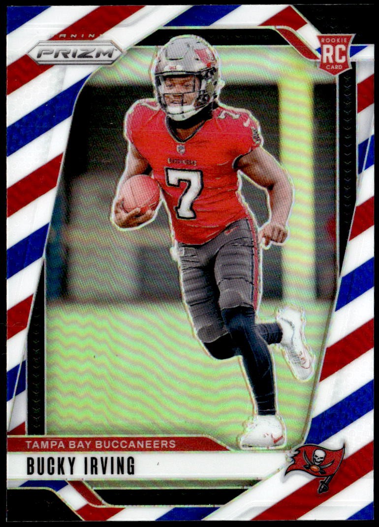 2024 Panini Prizm #316 Bucky Irving Red White and Blue Rookie F3