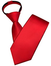 Ties for Men, Adjustable Mens Ties Zipper Tie Pre-Tied Necktie for Wedding Red
