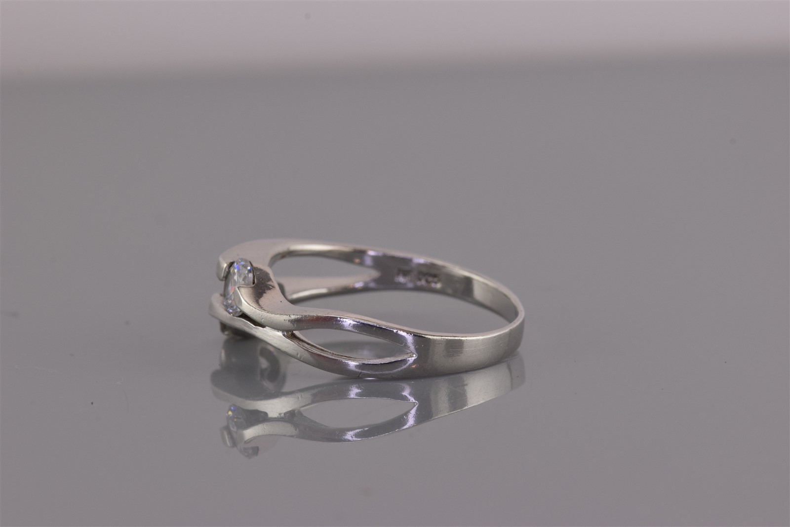 Sterling Silver Double Offset Cubic Zirconia Spli… - image 5