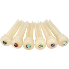 6pcs Unbleached Guitar Bone Bridge Pins Natural Bone Color Replacement Parts