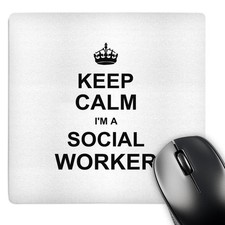 3dRose Keep Calm Im a Social Worker Job Pride 8L x 8W inches, Multicolor