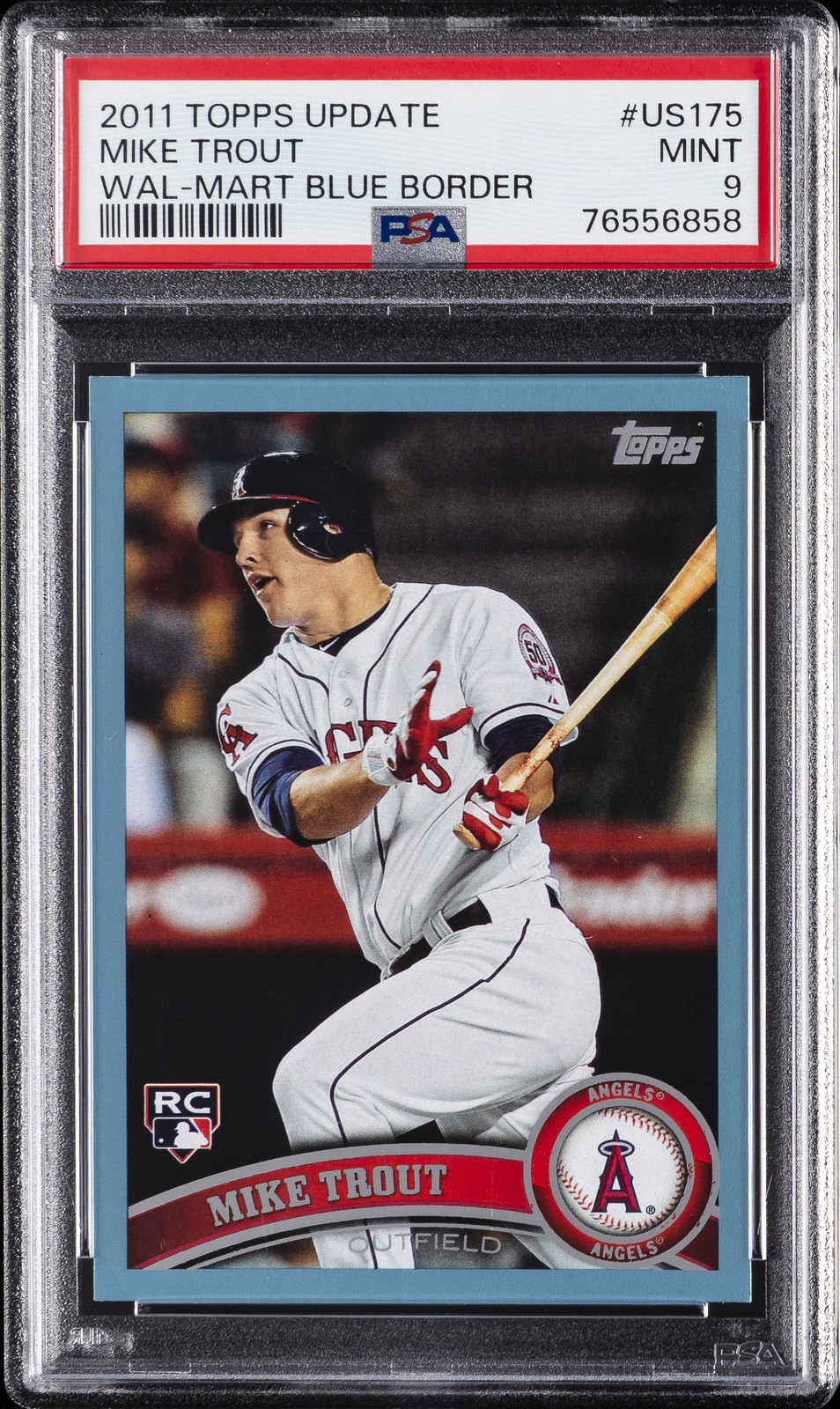 2011 TOPPS UPDATE WAL-MART BLUE BORDER #US175 MIKE TROUT ROOKIE RC PSA 9