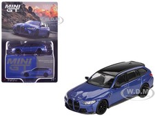 BMW M3 COMPETITION TOURING PORTIMAO BLUE 1/64 DIECAST MODEL BY MINI GT MGT01090
