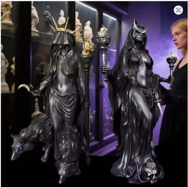 Escultura de resina Hécate Nikripolos noche bruja inframundo decoración estatua Foto 4 de 4