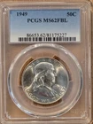 1949 P Ms 62 Fbl Franklin Pcgs