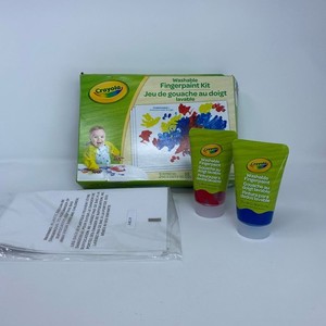 Crayola Washable Fingerpaint Kit - Red & Blue 88 mL Tubes + 10 Paper Sheets