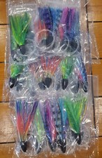 10 Piece Trolling Lure Set 5" Bullet Heads With Mylar Inserts