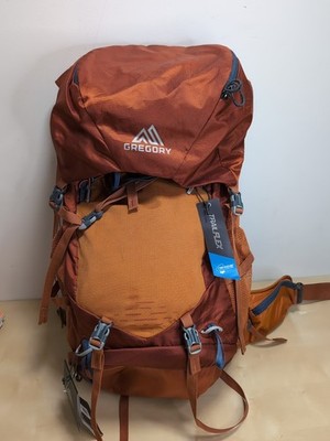 NWT Gregory Stout 45 Prairie Orange Hiking Backpack Bag Storage With Rain Cover 