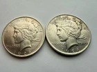 1924 AU & 1922 BU SILVER PEACE DOLLARS Lot Of 2