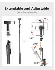 Aureday 72" Phone Tripod and Selfie Stick with Wireless Remote Extendable MOUNT