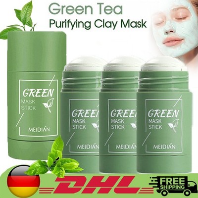 Green Tea Mask Stick Facial Cleansing Oil Acne Blackhead Control Deep Clean Pore