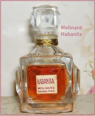 FLASCHE HABANITA DE MOLINARD Höhe 5,5 cm smaragd sehr guter Zustand