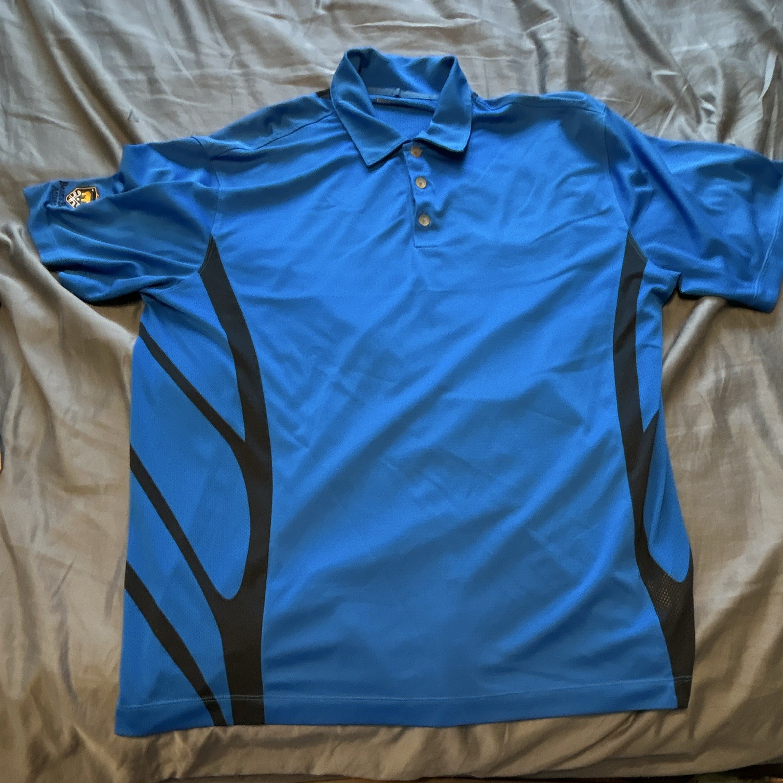 Nike Golf Dri-FIT Men's XL Blue/Black Graphic Short Sleeve Polo Button