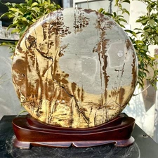 13.1LB Natural Chinese painting stone crystal ornaments for home decoration